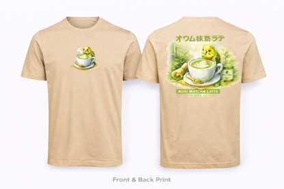 🍵🦜 Budi Matcha Latte T-shirt – Squawk Zen