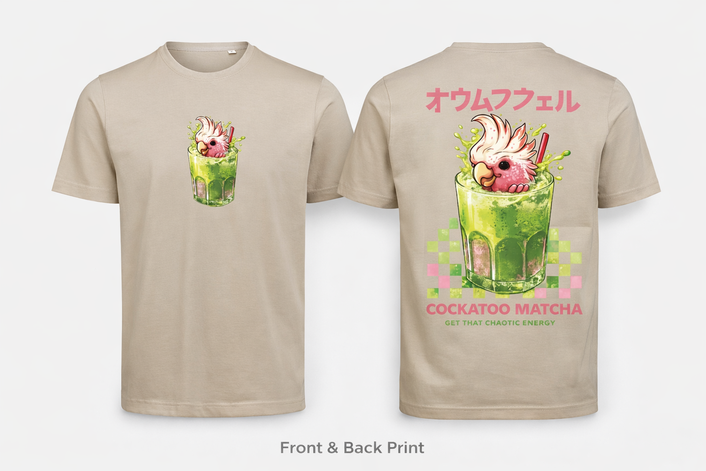 🦜 Matcha Cockatoo T-shirt – Get Chaotic Energy