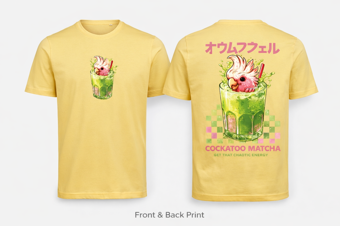🦜 Matcha Cockatoo T-shirt – Get Chaotic Energy