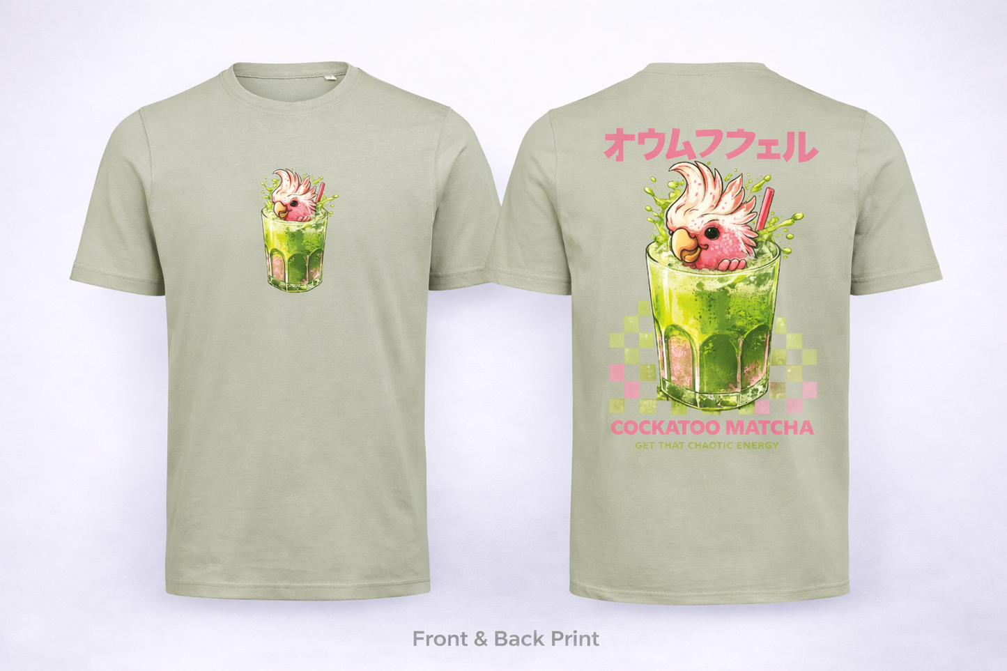 🦜 Matcha Cockatoo T-shirt – Get Chaotic Energy