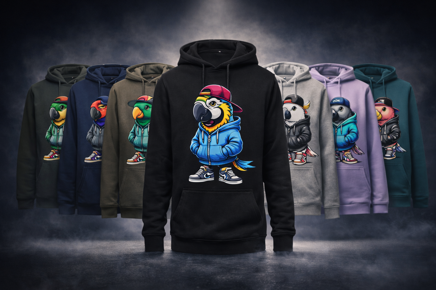 SX Design Premium Hoody met stoere papegaai!