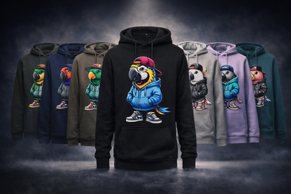 SX Design Premium Hoody met stoere papegaai!