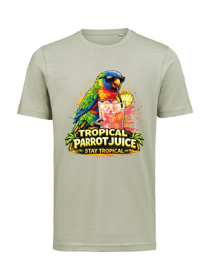 🦜 Tropical Parrot Juice T-Shirt – Stay Tropical
