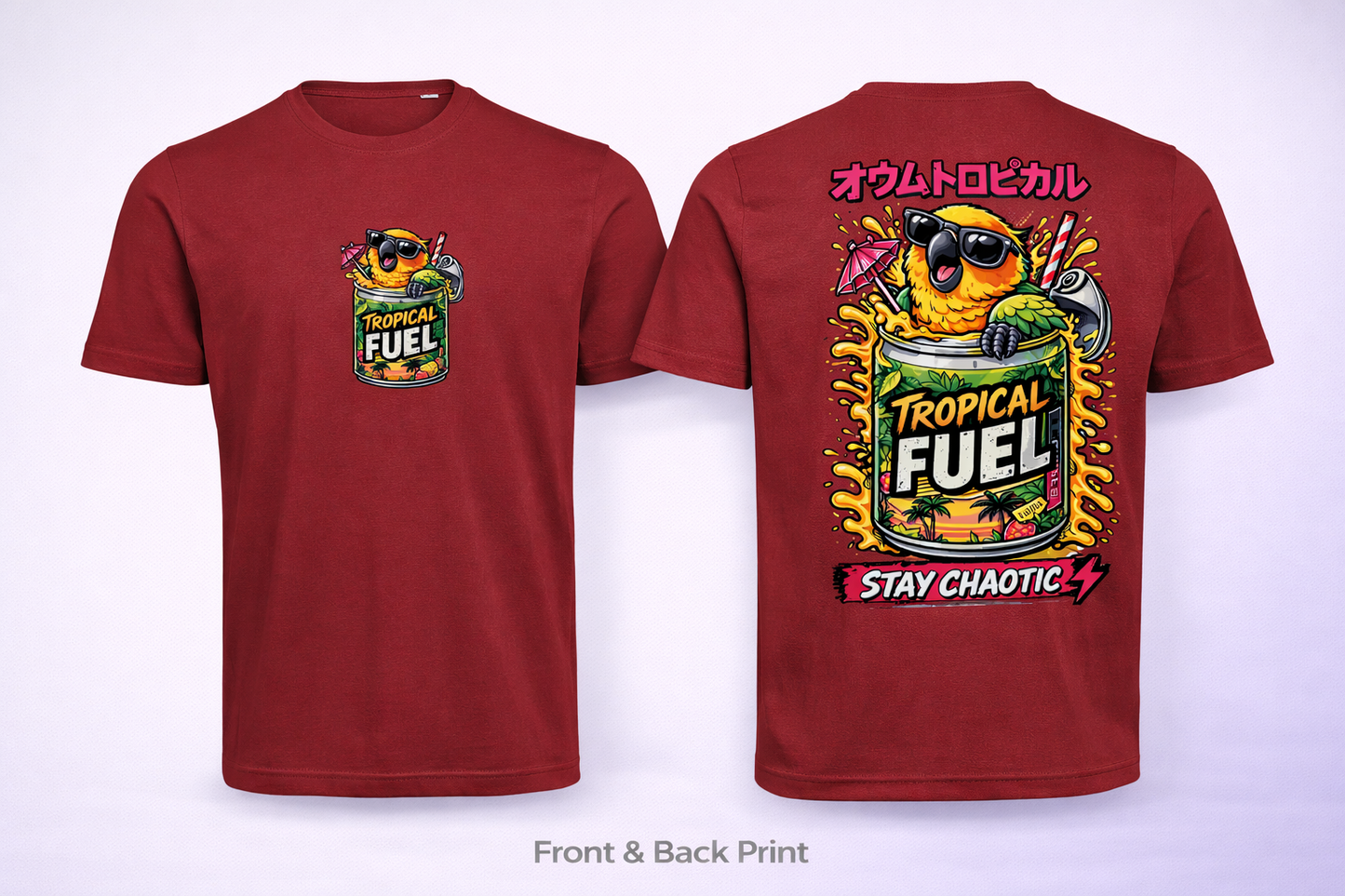 🦜 Tropical Fuel T-shirt – Stay Chaotic