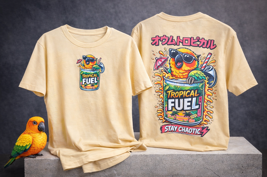 🦜 Tropical Fuel T-shirt – Stay Chaotic