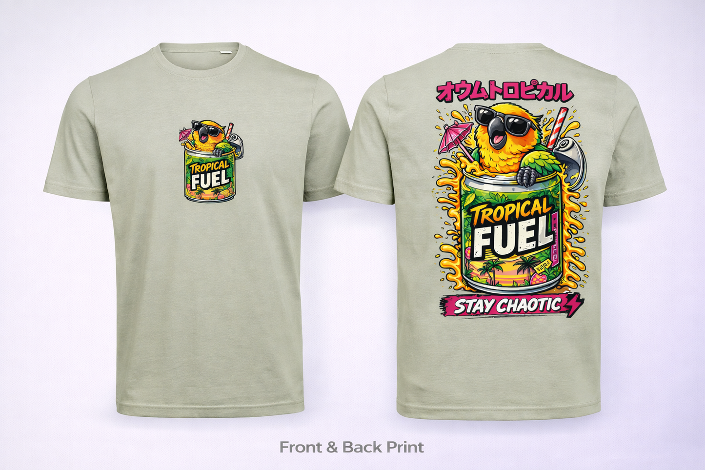 🦜 Tropical Fuel T-shirt – Stay Chaotic